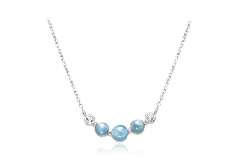 Cavill Silberkette Silbercollier 925 Sterling mit 2,25 ct Larimar & Weißtopas hellblau (1-tlg) von Cavill