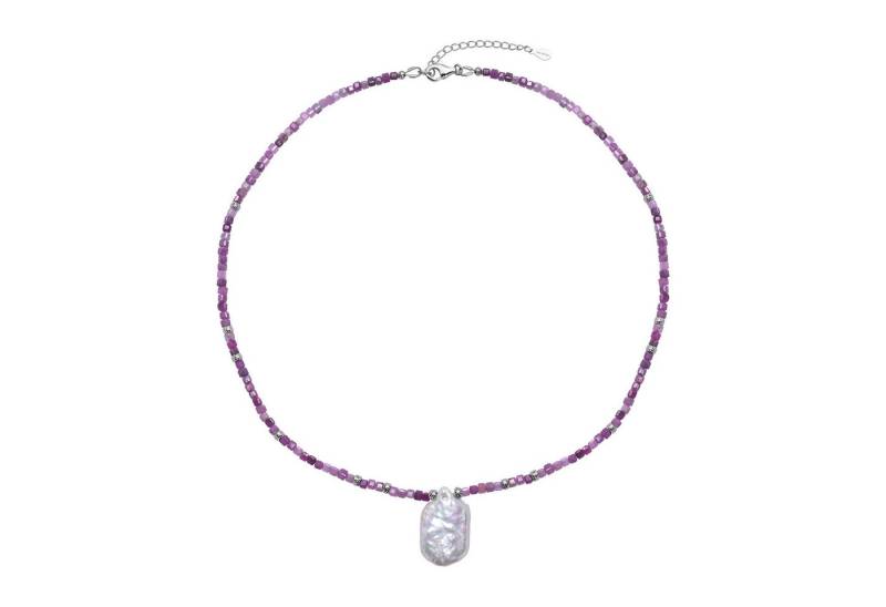 Cavill Silberkette Silberkette Damen 52,00 ct Rubin & weiße Perle, 925 Sterlingsilber (1-tlg) von Cavill