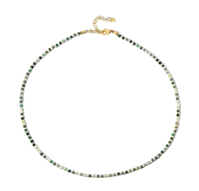 Cavill Silberkette Cavill Silberkette vergoldet mit 10,40 ct Smaragd & weißen Perlen (1-tlg) von Cavill