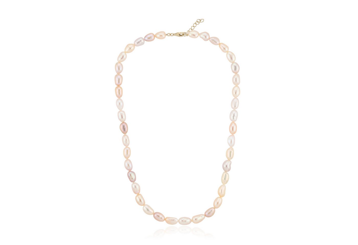 Cavill Silberkette Süßwasserperlenkette 925er Silber vergoldet, Creme-Rosé, 48 cm (1-tlg) von Cavill