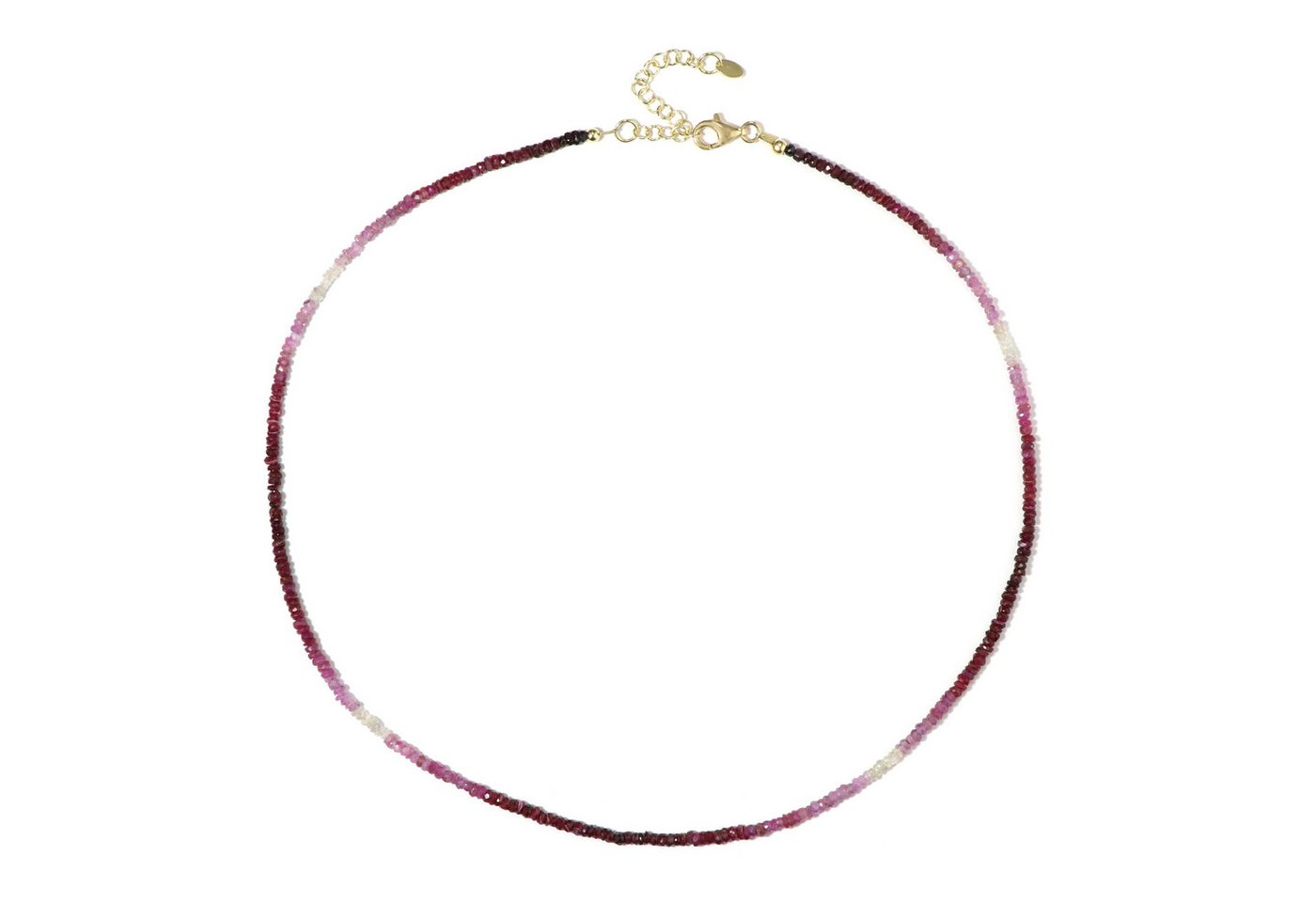Cavill Silberkette Tansania Rubin 27,13 ct vergoldet 925er Silber, Perlen Rot-Lila (1-tlg) von Cavill
