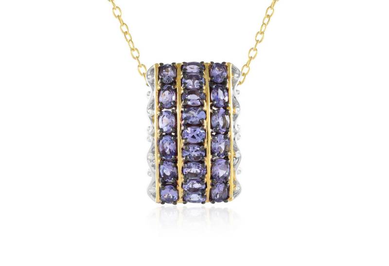 Cavill Silberkette Tansanit 3,12 ct Oval Anhänger 925 Silber vergoldet Damen Echtschmuck (1-tlg) von Cavill