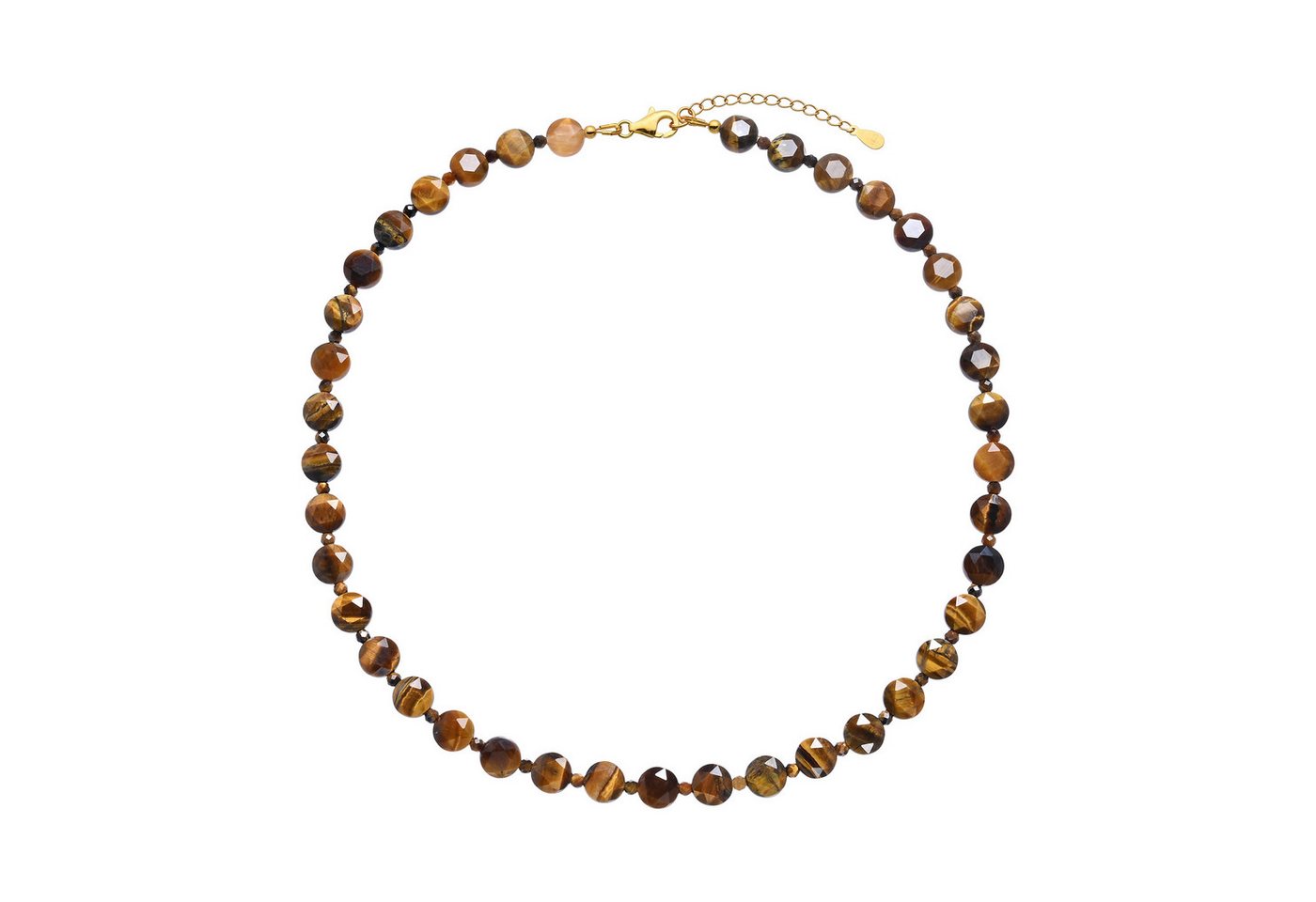 Cavill Silberkette Cavill Tigerauge Kette Damen, 925er Silber vergoldet, 13,5 ct Braun (1-tlg) von Cavill