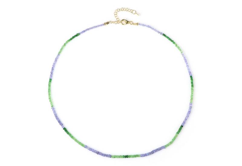 Cavill Silberkette Tsavorit Tansanit Kette 29,14 ct, vergoldet 925 Silber, verstellbar (1-tlg) von Cavill