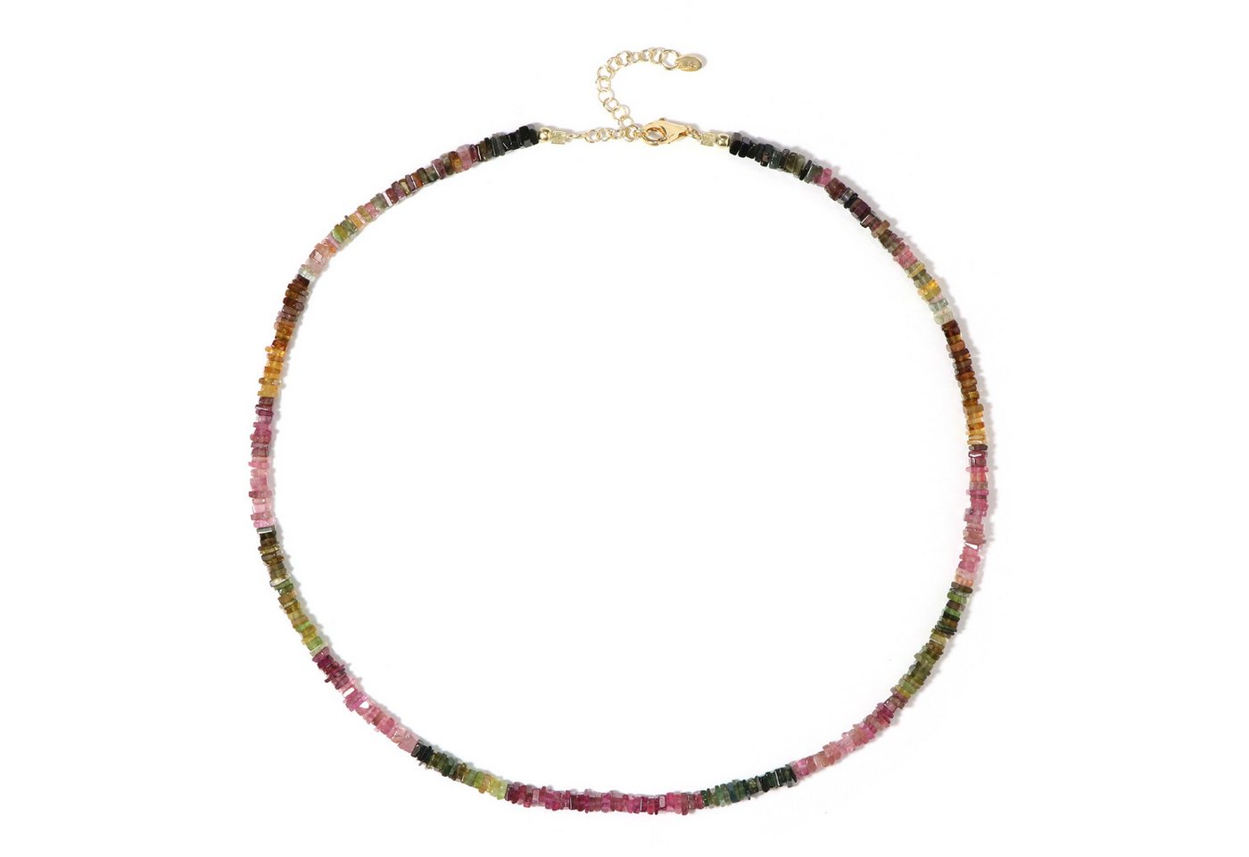 Cavill Silberkette Turmalin Silberkette Damen 69,37 ct, Perlen, vergoldet verstellbar (1-tlg) von Cavill