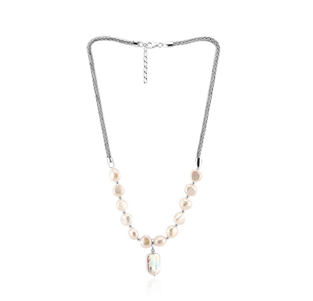 Cavill Silberkette Cavill elegantes 925er Silbercollier mit weißen Süßwasserperlen (1-tlg) von Cavill
