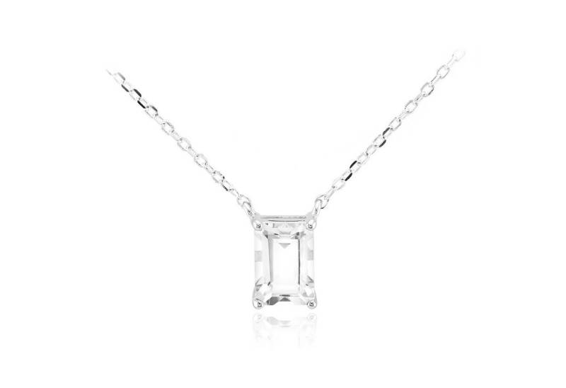 Cavill Silberkette Weißer Topas 1,08 ct Oktogon Anhänger, 925 Sterling Silber, 45,5 cm (1-tlg) von Cavill