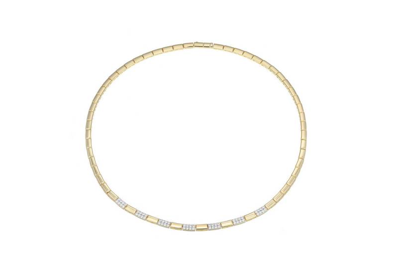 Cavill Silberkette Zirkon Collier 1,42 ct, Silber vergoldet, 45,5 cm, Damen Echtschmuck (1-tlg) von Cavill