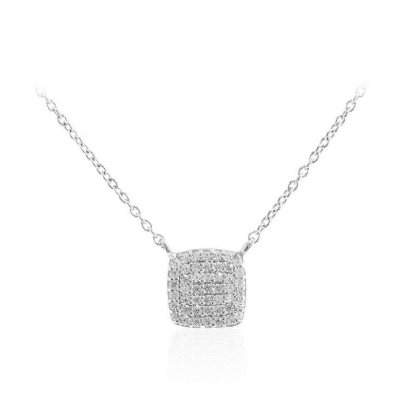 Cavill Silberkette Sterlingsilber Collier mit 0,13 ct Zirkon und Platin-Anhänger (1-tlg) von Cavill
