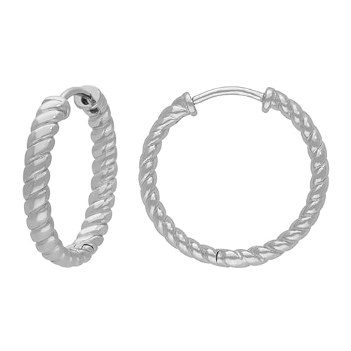 Cavill Silberohrringe Creolen Silber 925 Sterlingsilber gedreht modern elegant Ø 19 mm leicht glänzend vielseitig tragbar für Alltag und festliche Anlässe von Cavill