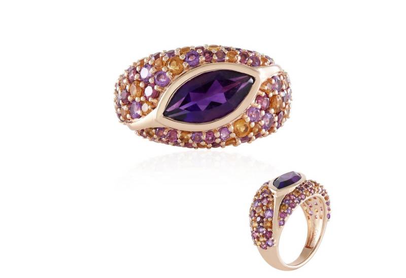 Cavill Silberring Amethyst 4,04 ct Rosévergoldeter Sterling Silber Damen Schmuck (1-tlg) von Cavill