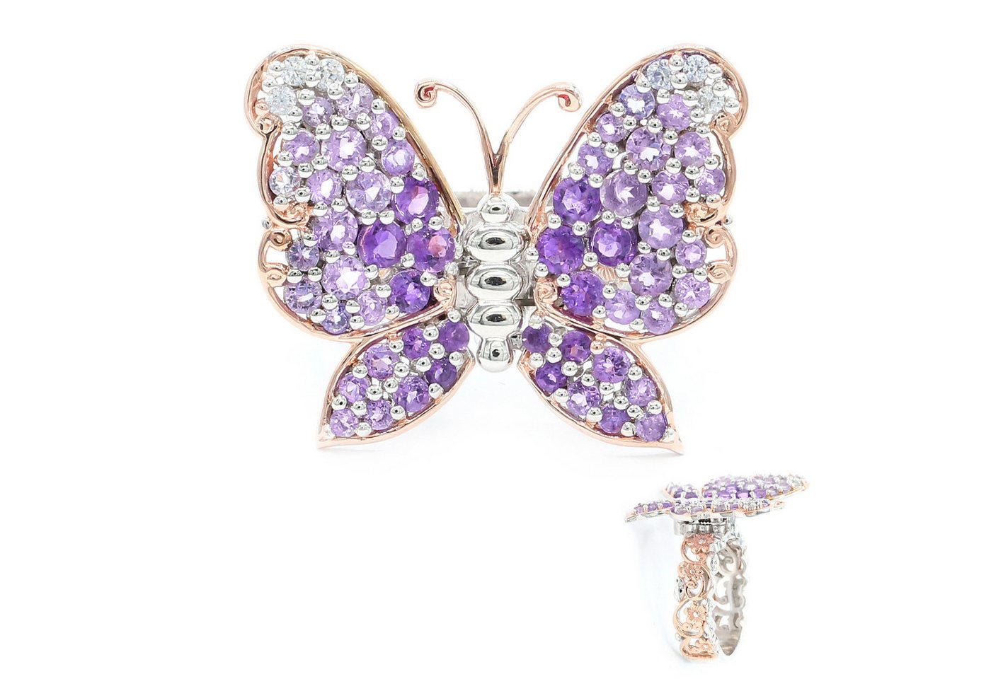 Cavill Silberring Amethyst Schmetterling Ring 2,20 ct Lavendel 925 Silber Damen Schmuck (1-tlg) von Cavill