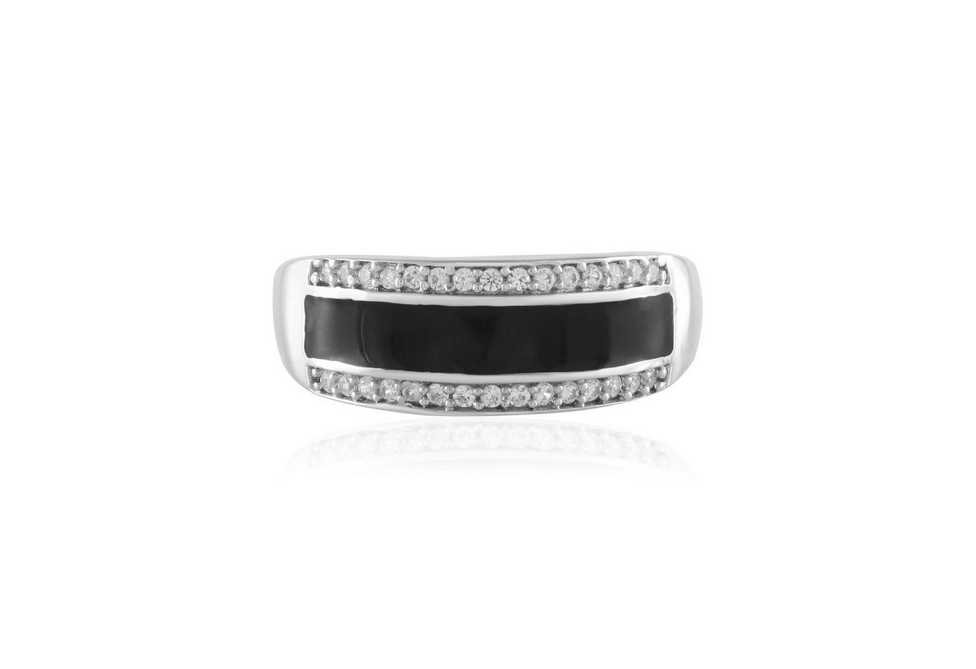 Cavill Silberring eleganter Zirkon Silberring 925 Sterling 0,19 ct Damen schwarz (1-tlg) von Cavill