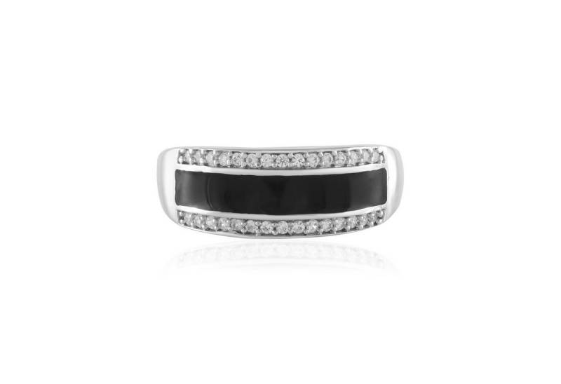 Cavill Silberring eleganter Zirkon Silberring 925 Sterling 0,19 ct Damen schwarz (1-tlg) von Cavill