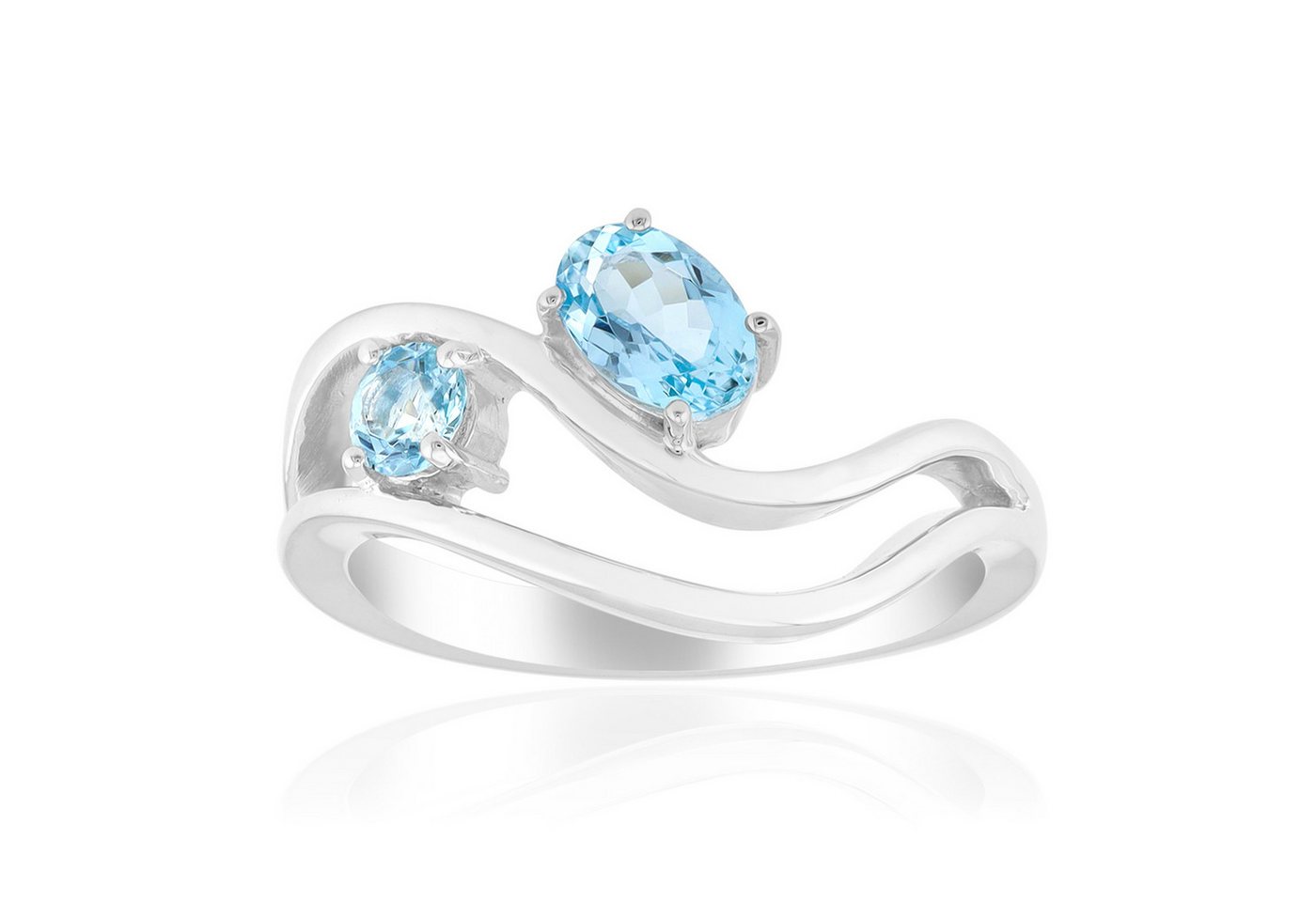 Cavill Silberring Aquamarin 0,46 ct Ring, Sterlingsilber Damen Echtschmuck, Hellblau (1-tlg) von Cavill