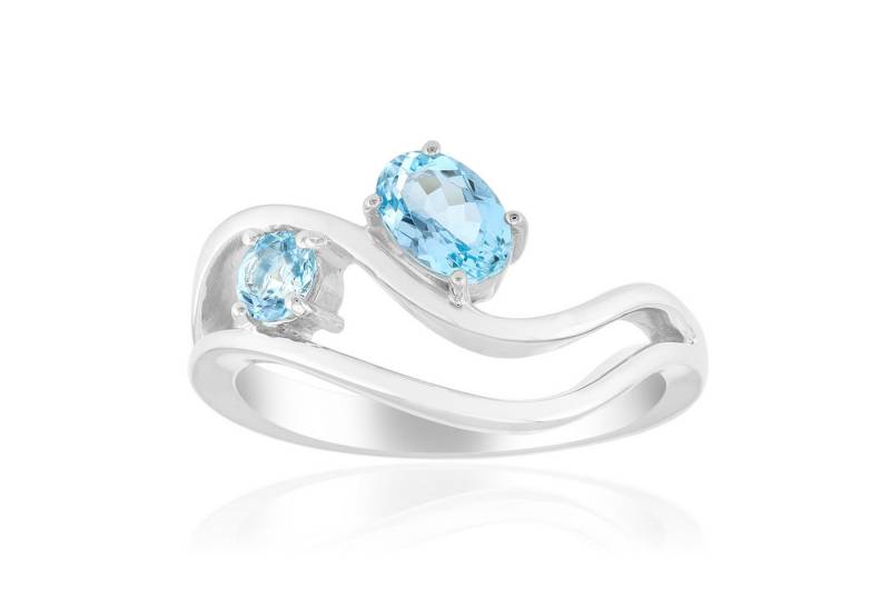 Cavill Silberring Aquamarin 0,46 ct Ring, Sterlingsilber Damen Echtschmuck, Hellblau (1-tlg) von Cavill