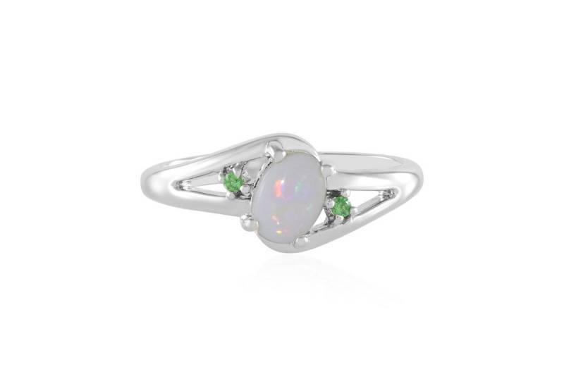 Cavill Silberring Cavill Ring Sterlingsilber Opal 0,49 ct & Tsavorit 0,04 ct plattiert (1-tlg) von Cavill