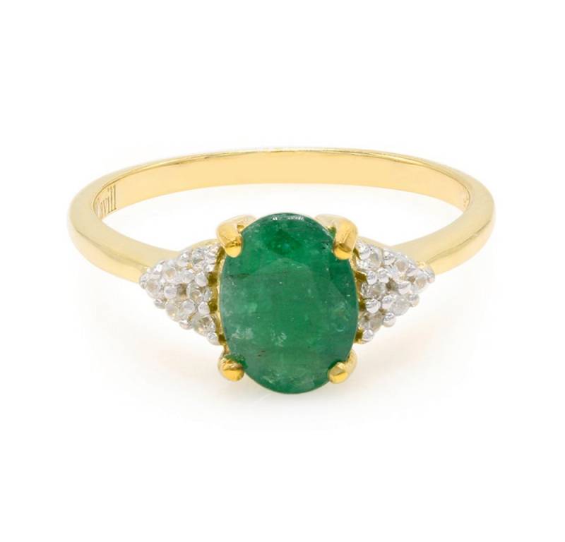 Cavill Silberring Bahia-Smaragd 1,08 ct Ring, vergoldetes 925er Silber mit Zirkonen (1-tlg) von Cavill