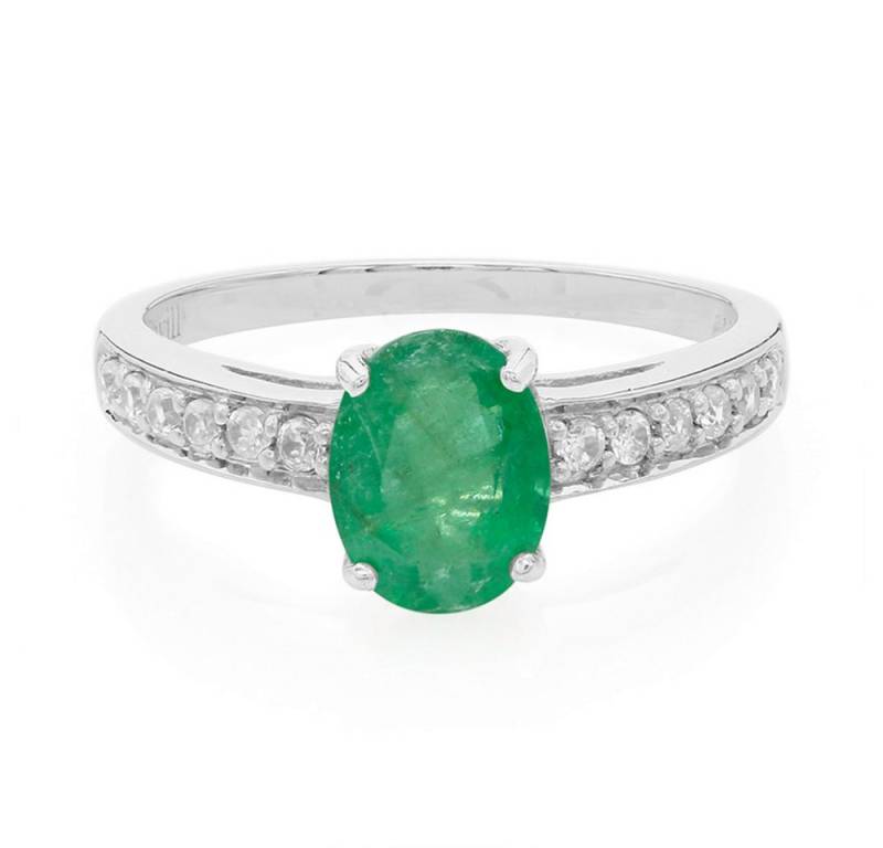 Cavill Silberring Cavill Ring Bahia-Smaragd 0,93 ct Oval 12 Zirkonia Silber (1-tlg) von Cavill