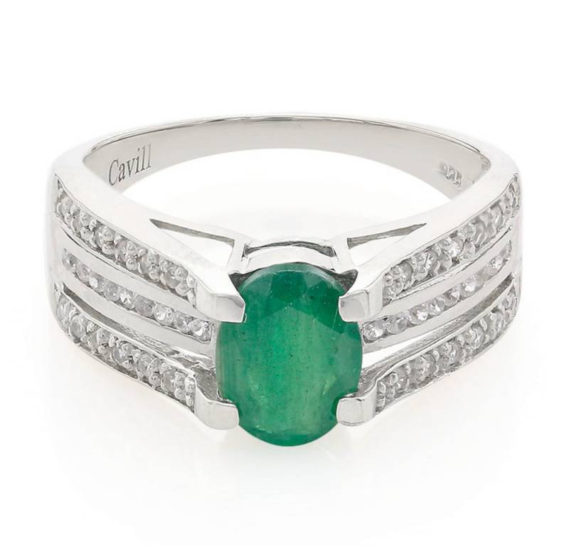 Cavill Silberring Silberring Bahia 1,01 ct Ovalschliff Zirkon, Sterlingsilber platin (1-tlg) von Cavill