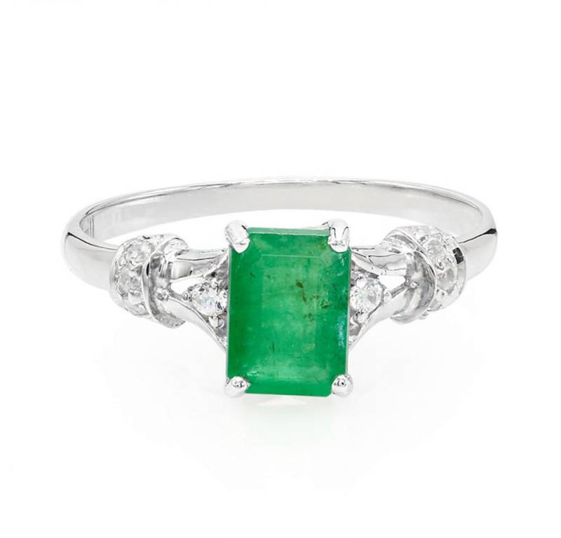 Cavill Silberring Cavill Eleganter Bahia-Smaragd Silberring 0,8 ct Oktagon Zirkon (1-tlg) von Cavill