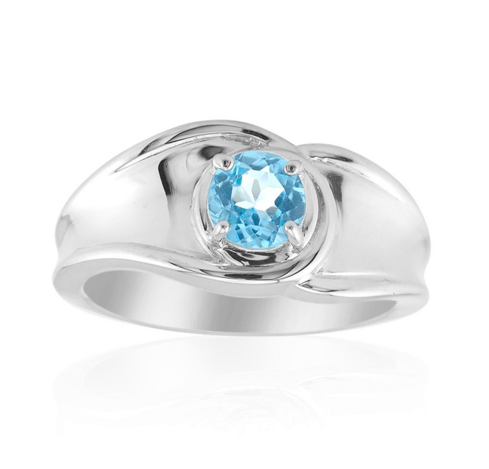 Cavill Solitärring Cavill Ring Apatit 0,425 ct Rund Schliff Silber 925 Damen Echtschmuck (1-tlg) von Cavill