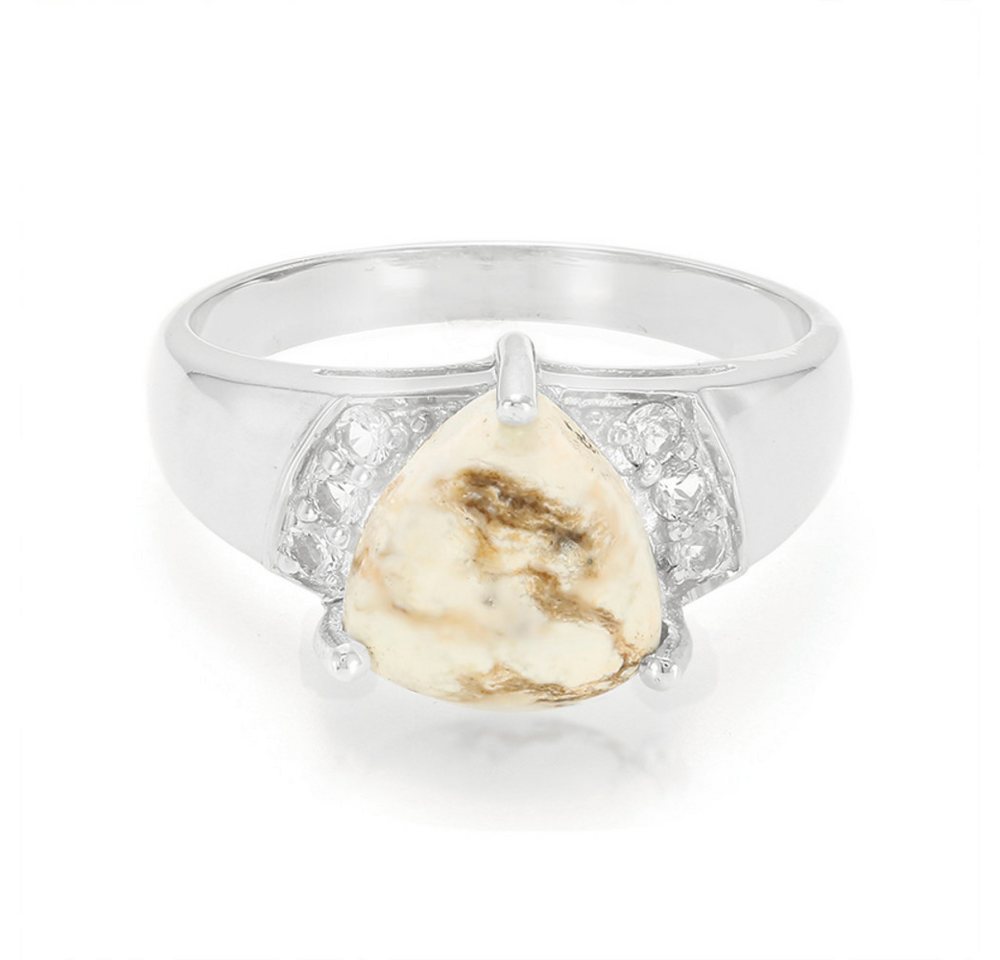 Cavill Silberring Brasilianischer Magnesit & Weißer Topas Silber Ring für Herren (1-tlg) von Cavill