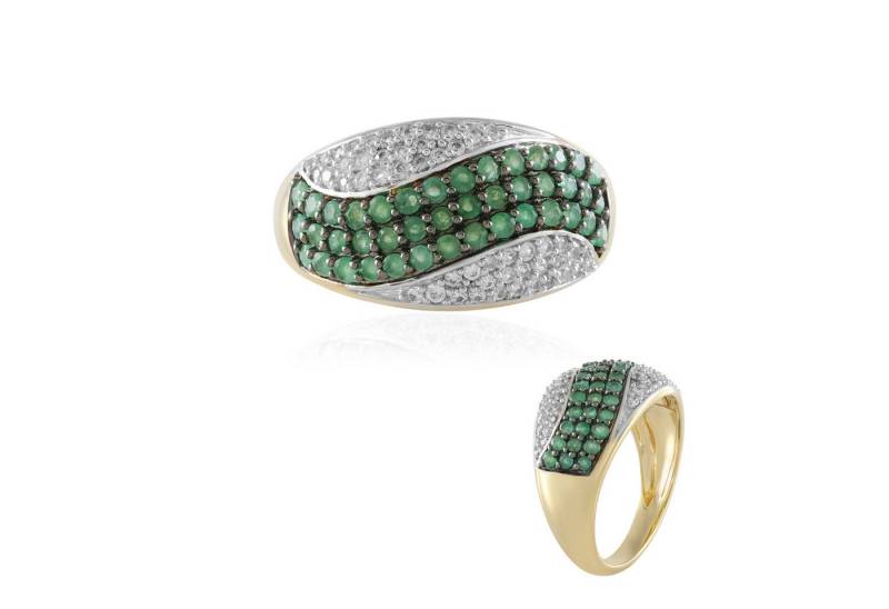 Cavill Silberring Cavill Sterlingsilber Ring mit 0,94 ct Zirkone, vergoldet, modern (1-tlg) von Cavill