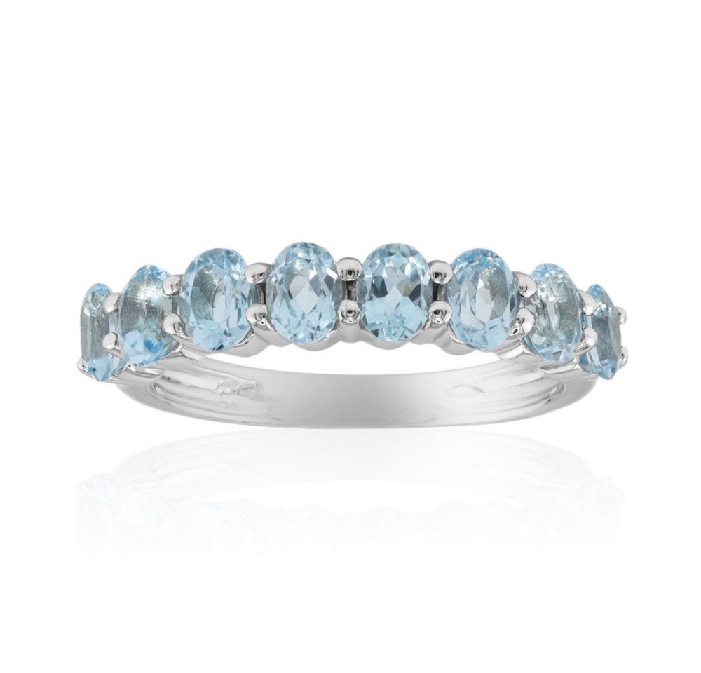 Cavill Silberring Cavill 2,1 ct himmelblauer Topas Ring, platinierter 925 Silber Damen (1-tlg) von Cavill