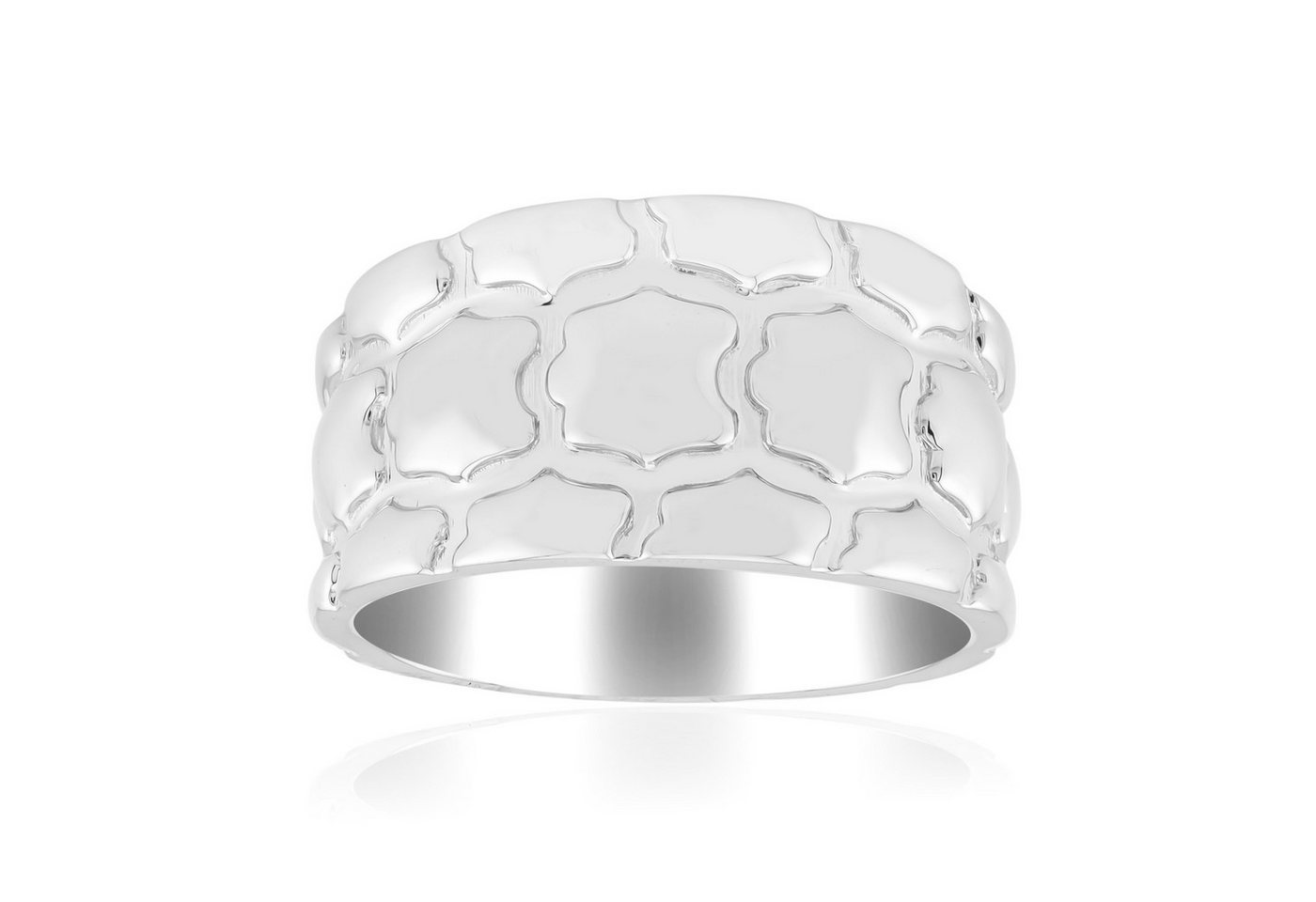 Cavill Silberring Cavill Herren Ring Sterlingsilber platiniert, breit, geometrisch (1-tlg) von Cavill