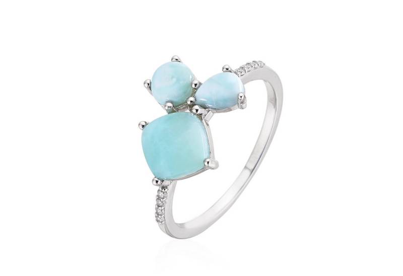 Cavill Silberring Cavill Larimar Ring 2,29 ct mit weißen Topasen, 925 Silber Damen (1-tlg) von Cavill