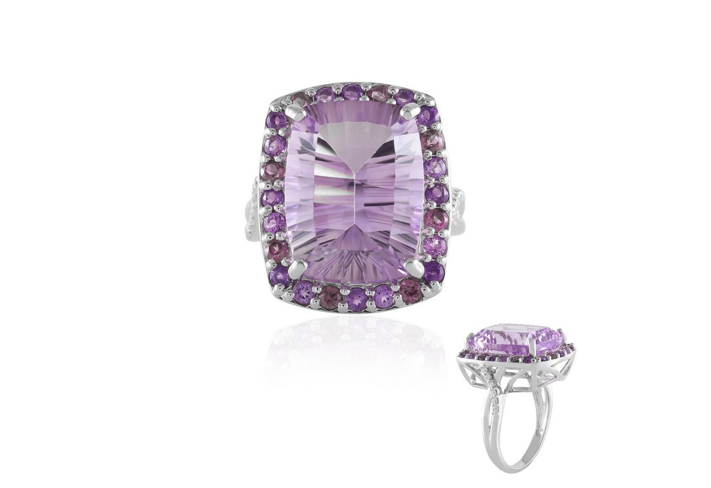 Cavill Silberring Cavill Lavendel-Amethyst 9,67 ct Ring, platiniertes 925 Silber, Damen (1-tlg) von Cavill