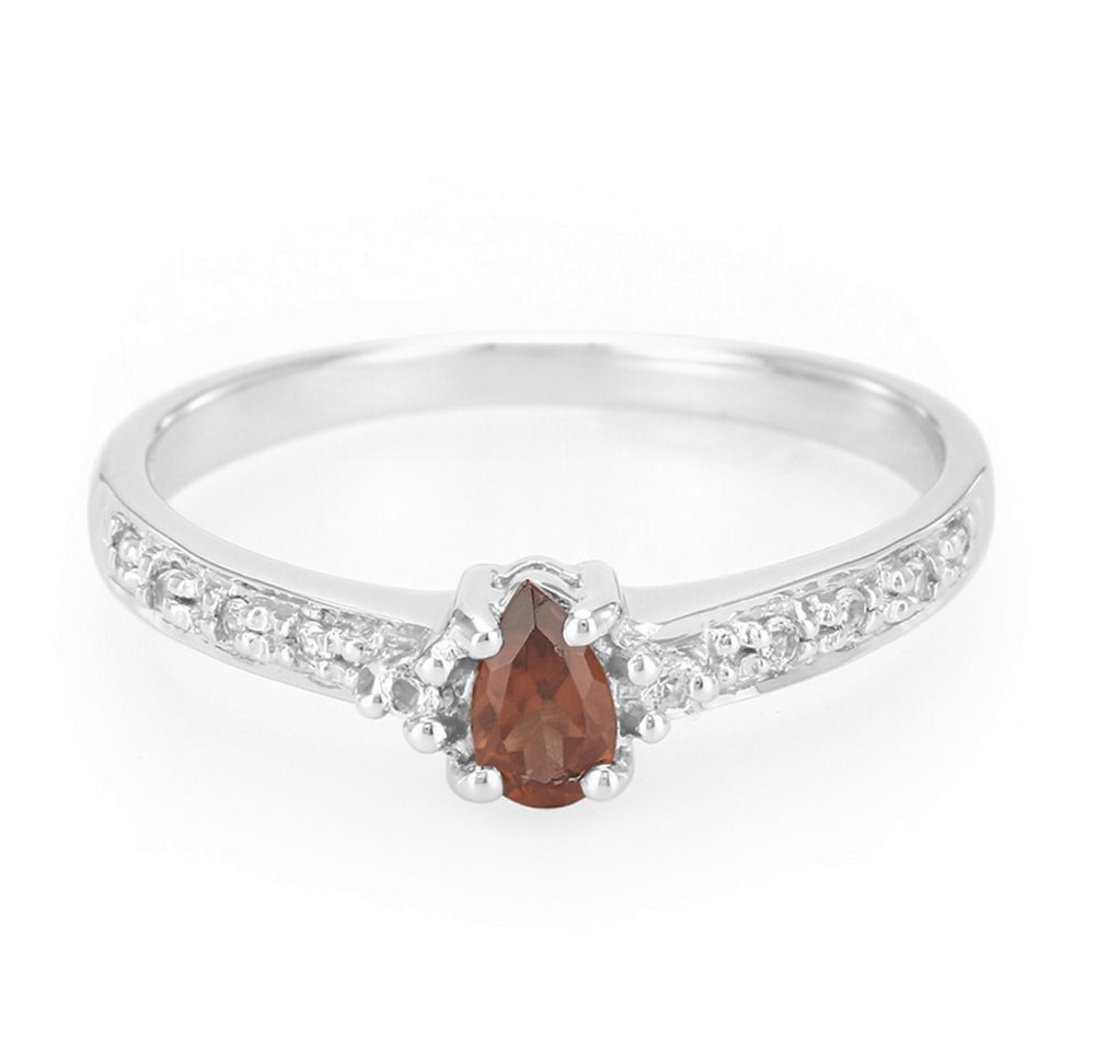 Cavill Silberring Cavill Malaya Granatring 0,25 ct mit weißen Topasen 925 Silber (1-tlg) von Cavill