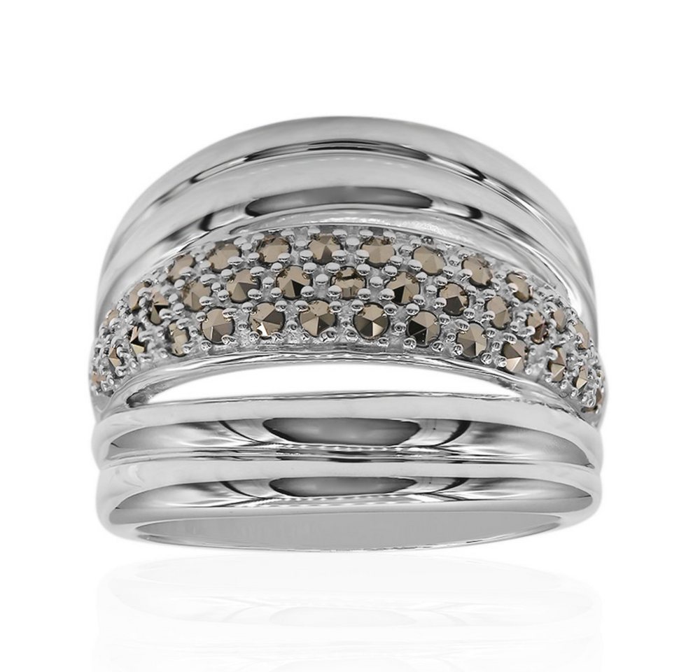 Cavill Silberring Cavill Markasit Ring, 0,44 ct, Sterling Silber, Pavé, braungrau (1-tlg) von Cavill