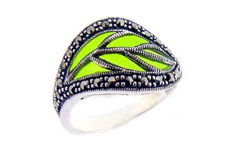 Cavill Silberring Cavill Markasit Ring 0,3 ct Sterlingsilber 925, Blattmotiv (1-tlg) von Cavill