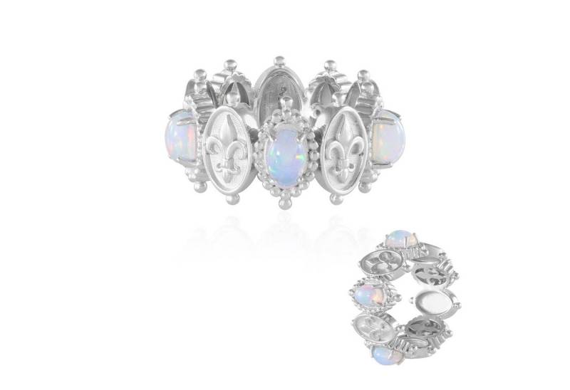 Cavill Silberring Cavill Opal Ring 925 Silber mit 5 ovalen Opalen 1,30 ct Damen (1-tlg) von Cavill