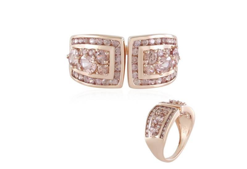 Cavill Silberring Cavill Ring, 1,998 ct champagner Zirkon, rosévergoldet, 925 Silber (1-tlg) von Cavill