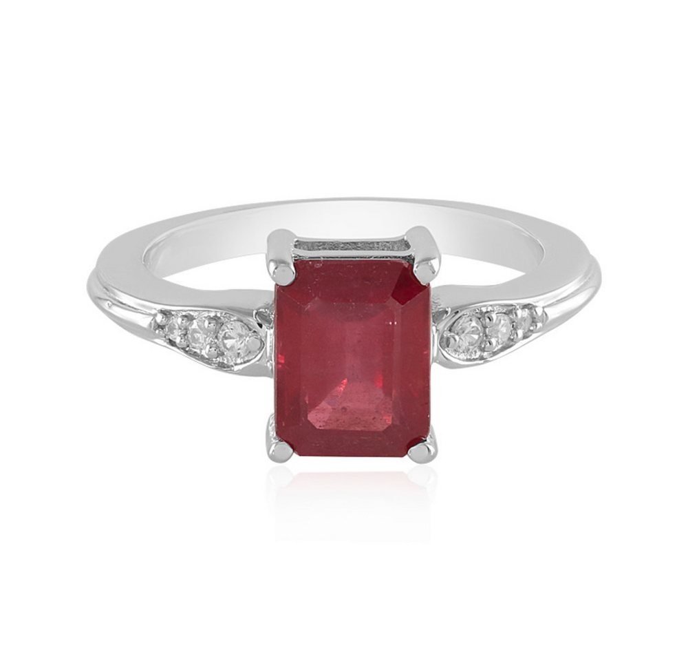 Cavill Silberring Cavill Ring 2,14 ct Rubin, Sterlingsilber, Platin-Finish Damen (1-tlg) von Cavill