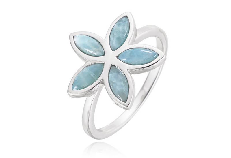 Cavill Silberring Cavill Ring 4,2 ct Larimar Sterlingsilber Blumen Damen Schmuck (1-tlg) von Cavill
