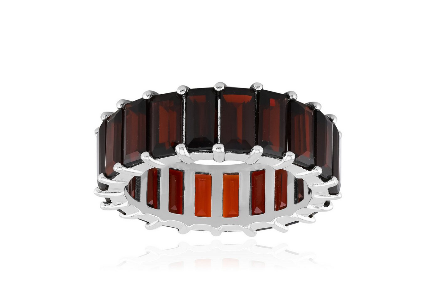 Cavill Silberring Cavill Ring 9,72 ct Granat Baguette 925 Silber moderner Damen (1-tlg) von Cavill