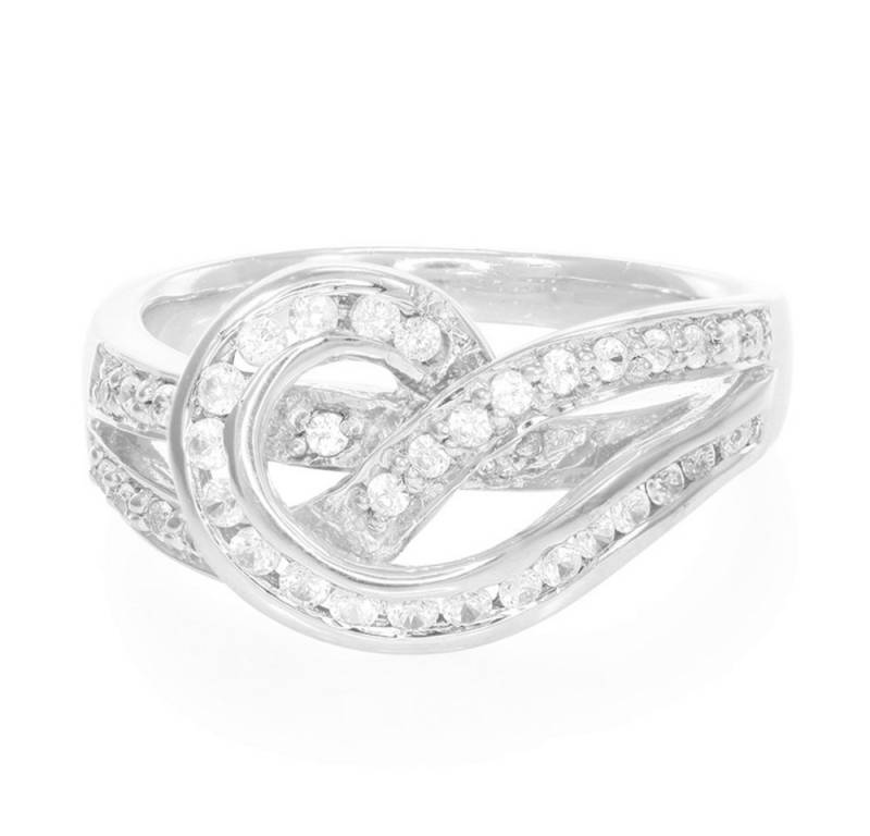 Cavill Silberring Cavill Ring 925 Sterling Silber, 0,55 ct Zirkonia, Wellen-Design (1-tlg) von Cavill