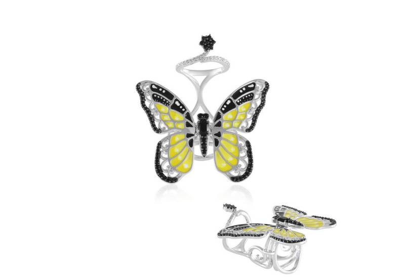 Cavill Silberring Cavill Ring 925 Sterlingsilber mit 1,5 ct schwarzem Spinell oval (1-tlg) von Cavill