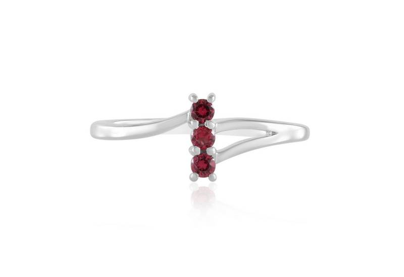 Cavill Silberring Cavill Ring 925er Silber platin, 3 rote Spinelle 0,13 ct, Damen (1-tlg) von Cavill