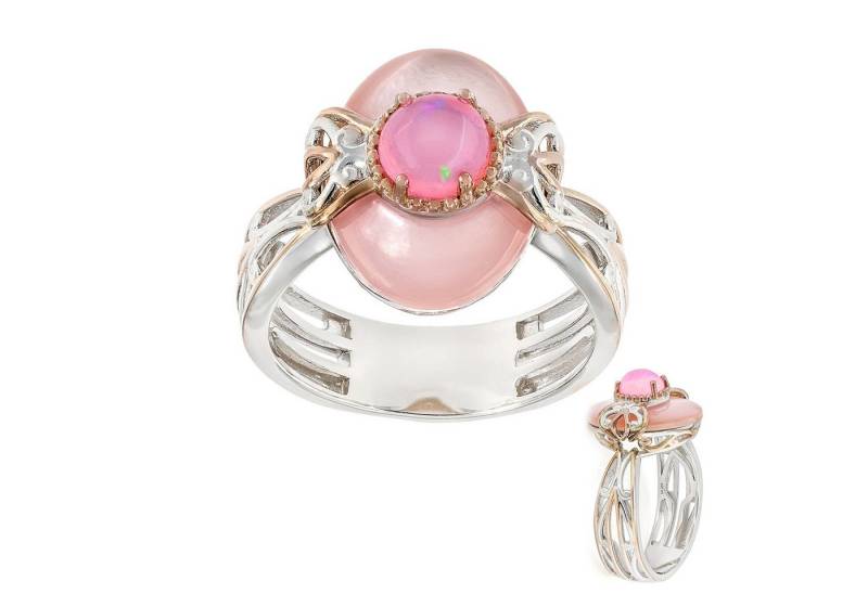 Cavill Silberring Cavill Ring Damen Silber 925, rosa Opal 0,57 ct, Perlmutt oval (1-tlg) von Cavill