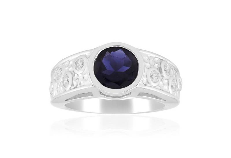 Cavill Silberring Cavill Ring Sterlingsilber 0,85 ct Iolith Blau mit 8 Zirkonen (1-tlg) von Cavill