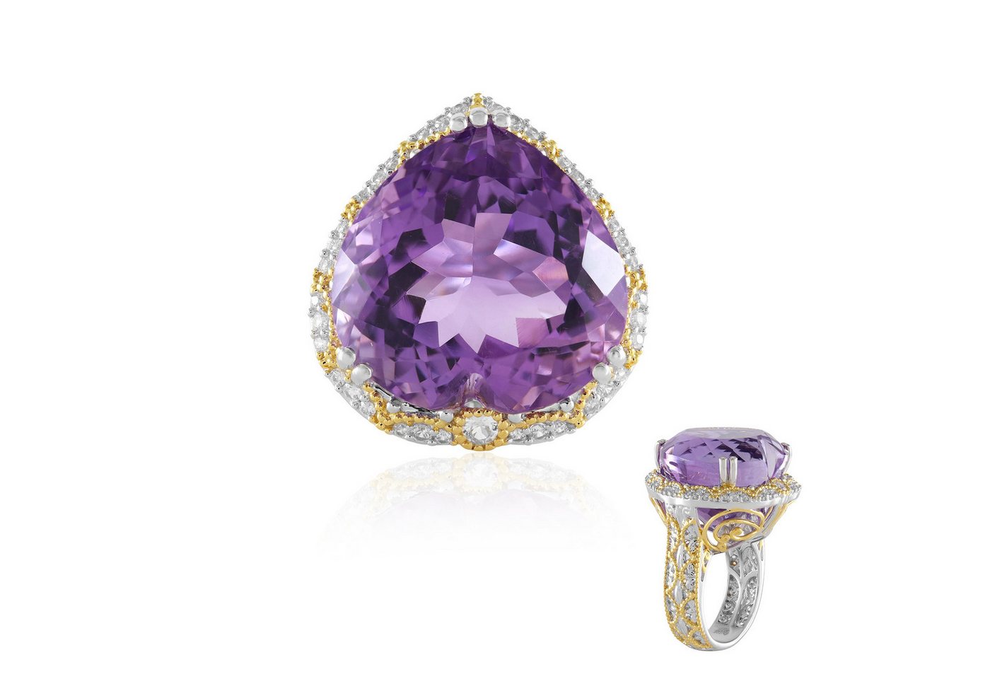 Cavill Silberring Cavill Ring Sterlingsilber 25,06 ct Amethyst Herzschliff Damen (1-tlg) von Cavill