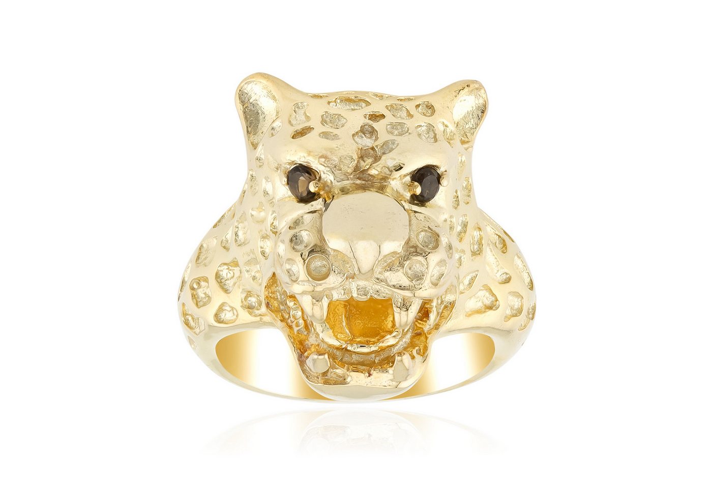 Cavill Silberring Cavill Ring Sterlingsilber vergoldet 0,13 ct Rauchquarz Leopard (1-tlg) von Cavill