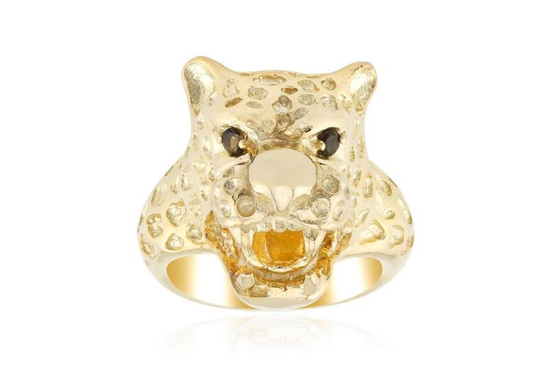 Cavill Silberring Cavill Ring Sterlingsilber vergoldet 0,13 ct Rauchquarz Leopard (1-tlg) von Cavill