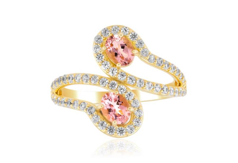Cavill Silberring Cavill Ring Sterlingsilber vergoldet Turmalin 0,68 ct rosa Damen (1-tlg) von Cavill