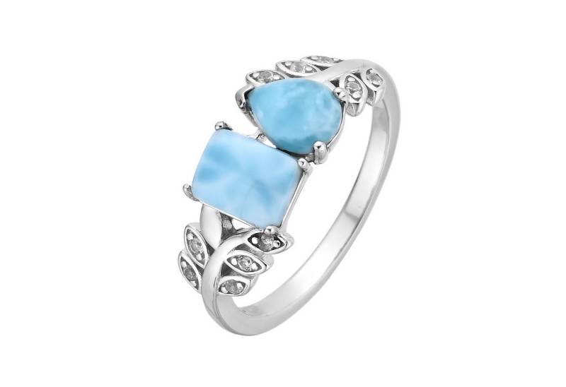 Cavill Silberring Cavill Ring aus 925 Silber mit 2,56 ct Larimar & weißen Topasen (1-tlg) von Cavill